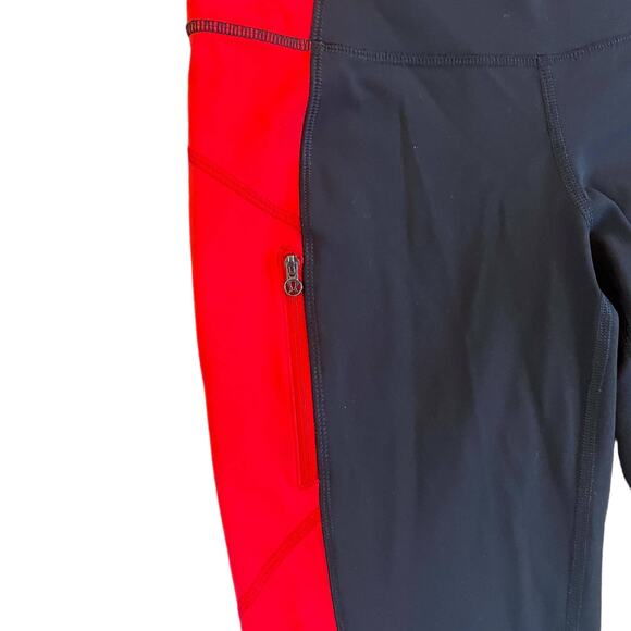 Lululemon Athletica Run Ice Queen Pant Black Love Red Athleisure Yoga Active - Picture 4 of 5